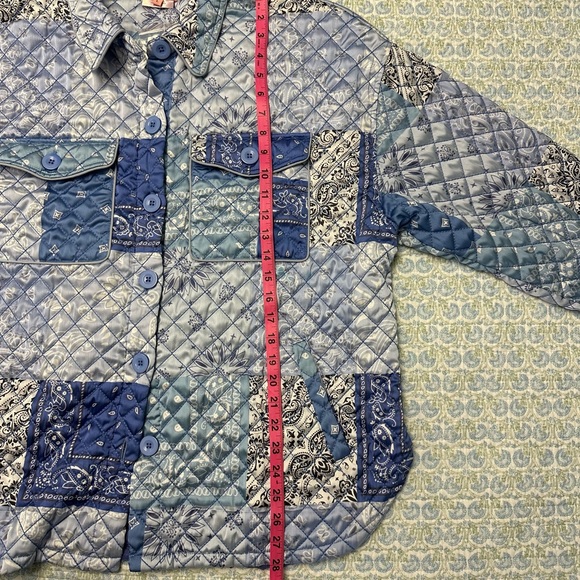 NWT Anthropologie Not So Serious Priya Quilted Blue Shirt Jacket Size- Large - Picture 9 of 10